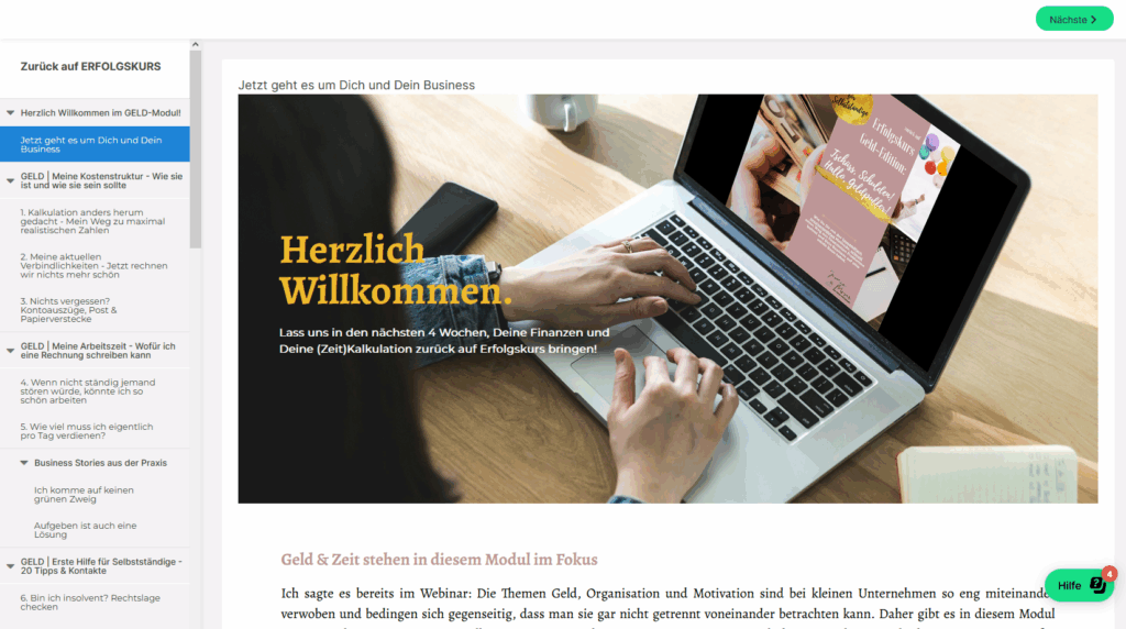Selbstständigkeit Kurs von Jasmin Möser - die Expertin für kleine Unternehmen und Selbstständigkeit